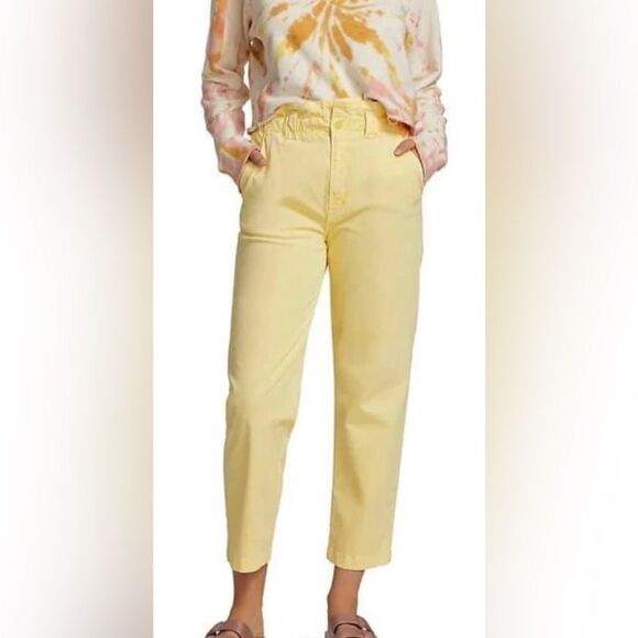 Mother The Yoyo Ruffle Greaser Ankle Pants Yellow Women’s 25 - Picture 1 of 6